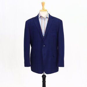 Joseph Abboud 46R Blue Solid 2-Button Sport Coat Blazer Jacket P097